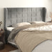 Tăblie de pat cu aripioare gri deschis 183x23x118/128cm catifea - WALTI WALTI