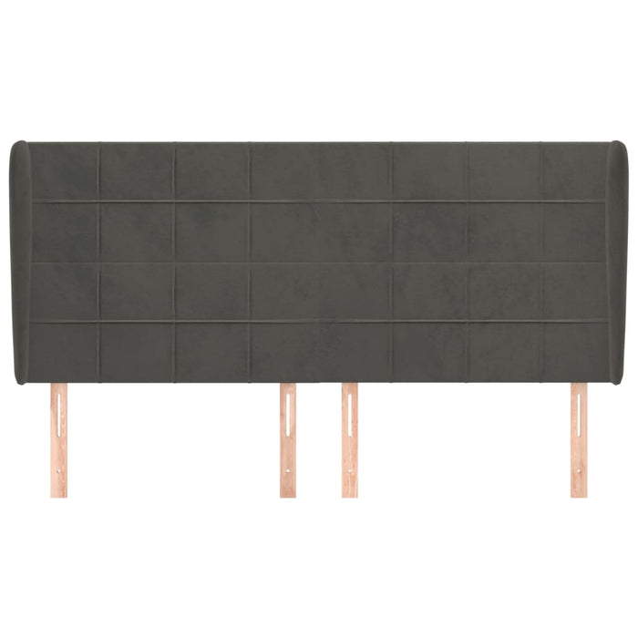 Tăblie de pat cu aripioare gri închis 183x23x118/128 cm catifea - WALTI WALTI