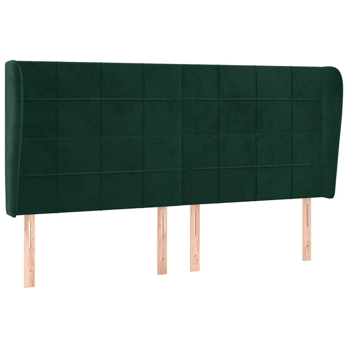 Tăblie pat cu aripioare verde închis 183x23x118/128 cm catifea WALTI
