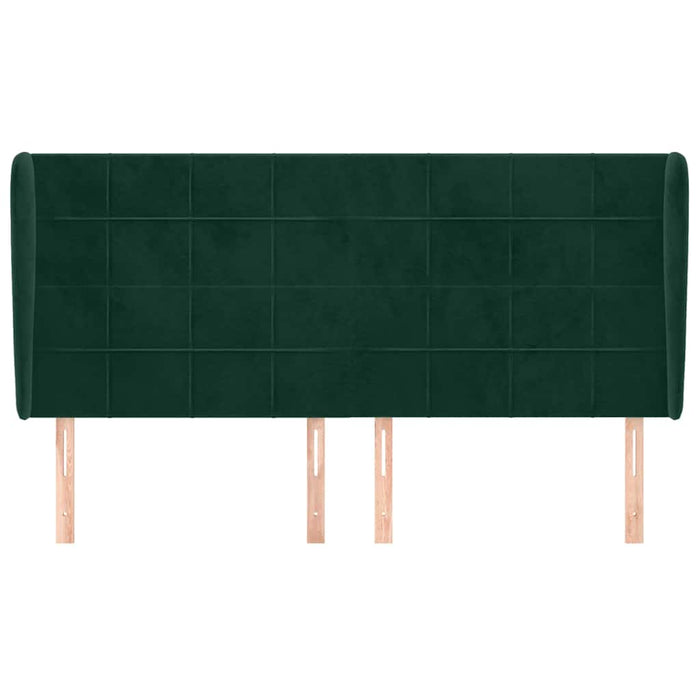 Tăblie pat cu aripioare verde închis 183x23x118/128 cm catifea WALTI