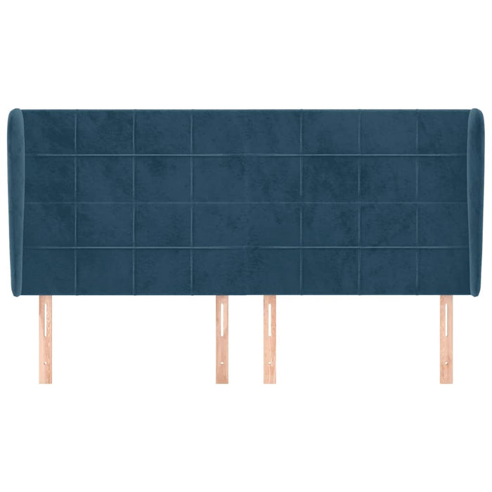 Tăblie pat cu urechi albastru închis 183x23x118/128 cm catifea - WALTI WALTI