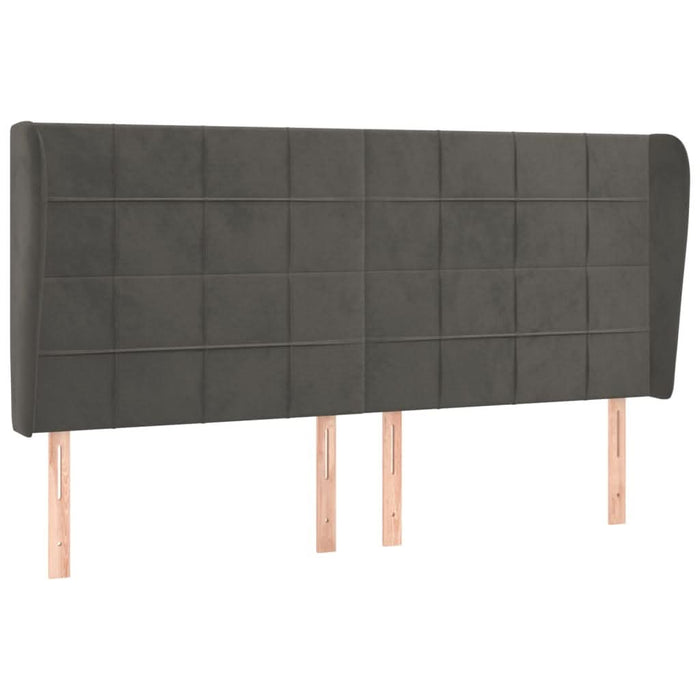 Tăblie de pat cu aripioare gri închis 203x23x118/128 cm catifea - WALTI WALTI