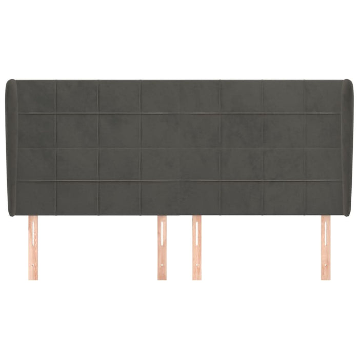 Tăblie de pat cu aripioare gri închis 203x23x118/128 cm catifea - WALTI WALTI
