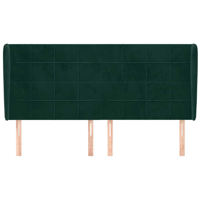 Tăblie pat cu aripioare verde închis 203x23x118/128cm catifea WALTI
