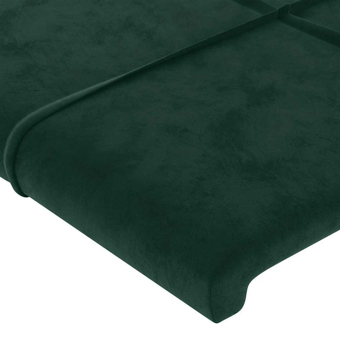 Tăblie pat cu aripioare verde închis 203x23x118/128cm catifea WALTI