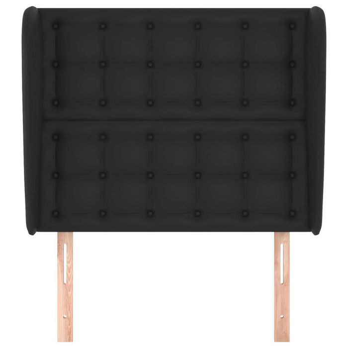 Tăblie de pat cu aripioare, negru, 83x23x118/128 cm, piele eco - WALTI WALTI