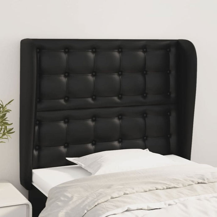 Tăblie de pat cu aripioare, negru, 83x23x118/128 cm, piele eco - WALTI WALTI