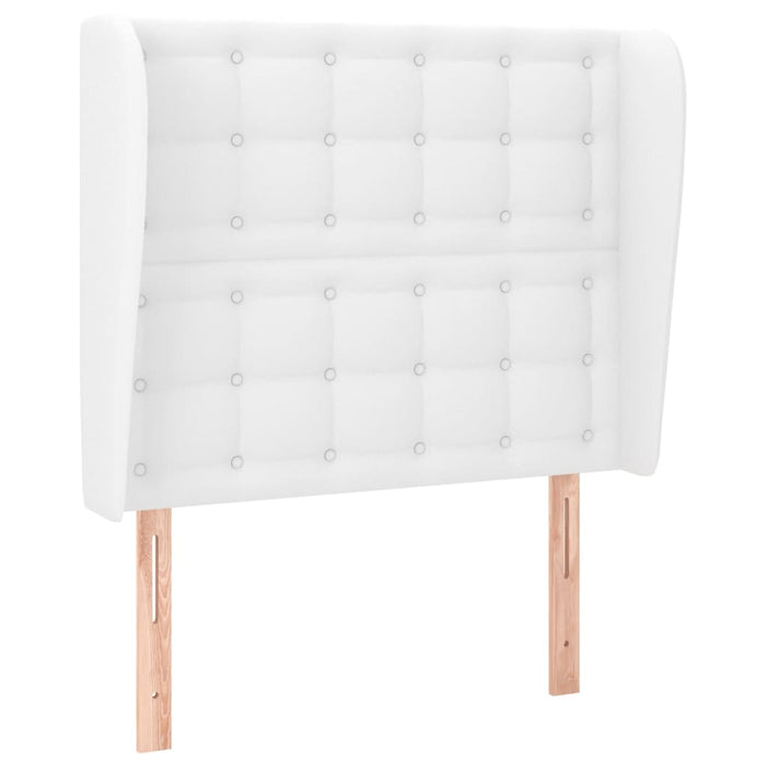 Tăblie de pat cu aripioare, alb, 83x23x118/128 cm, piele eco WALTI