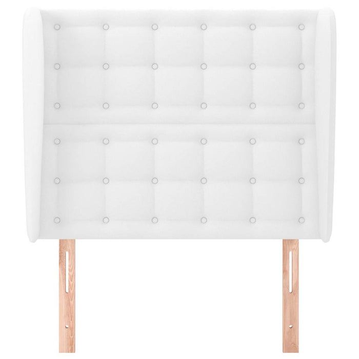 Tăblie de pat cu aripioare, alb, 83x23x118/128 cm, piele eco WALTI