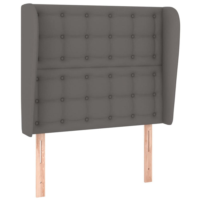 Tăblie de pat cu aripioare, gri, 83x23x118/128 cm, piele eco WALTI