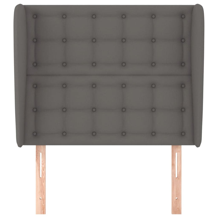 Tăblie de pat cu aripioare, gri, 83x23x118/128 cm, piele eco WALTI
