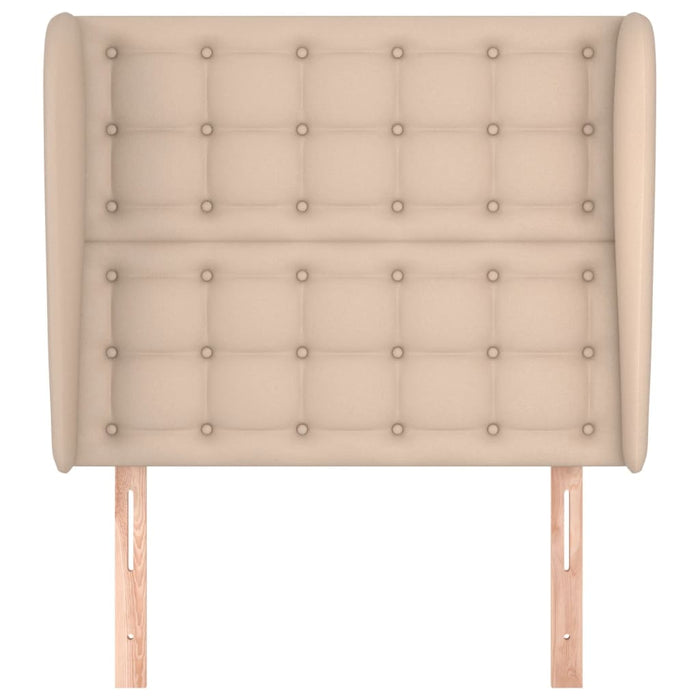 Tăblie pat cu aripioare cappuccino 83x23x118/128 cm piele eco WALTI