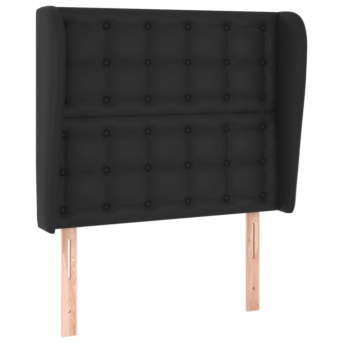 Tăblie de pat cu aripioare, negru, 93x23x118/128 cm, piele eco - WALTI WALTI