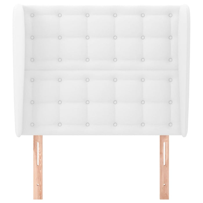 Tăblie de pat cu aripioare, alb, 93x23x118/128 cm, piele eco WALTI