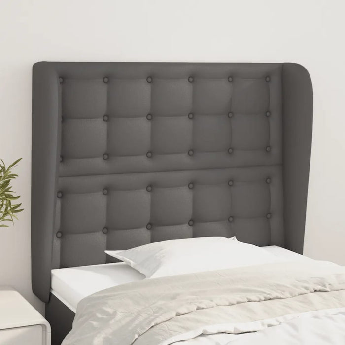 Tăblie de pat cu aripioare gri 93x23x118/128 cm piele eco - WALTI WALTI