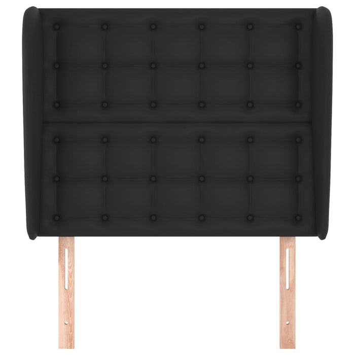 Tăblie de pat cu aripioare, negru, 103x23x118/128 cm, piele eco - WALTI WALTI