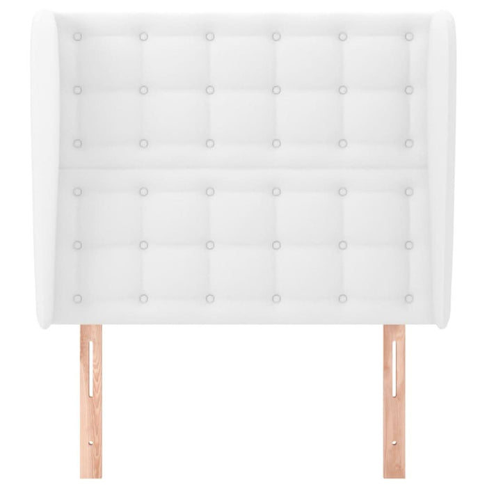 Tăblie de pat cu aripioare, alb, 103x23x118/128 cm, piele eco - WALTI WALTI