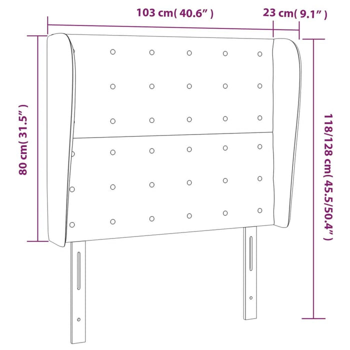 Tăblie pat cu aripioare cappuccino 103x23x118/128 cm piele eco - WALTI WALTI