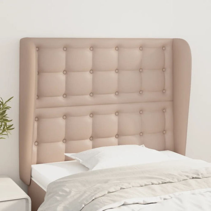 Tăblie pat cu aripioare cappuccino 103x23x118/128 cm piele eco - WALTI WALTI