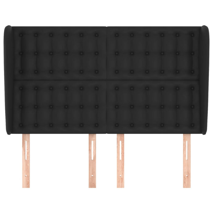 Tăblie de pat cu aripioare, negru, 147x23x118/128 cm, piele eco - WALTI WALTI