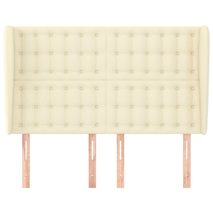Tăblie de pat cu aripioare, crem, 147x23x118/128 cm, piele eco - WALTI WALTI