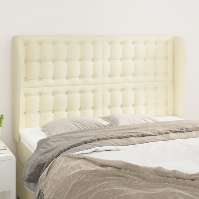 Tăblie de pat cu aripioare, crem, 147x23x118/128 cm, piele eco - WALTI WALTI