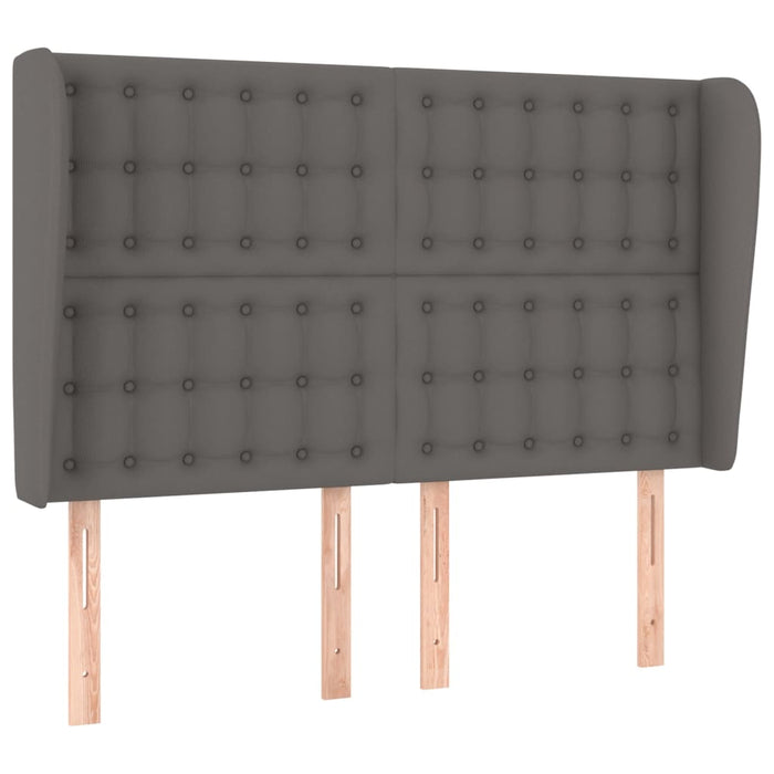 Tăblie de pat cu aripioare gri 147x23x118/128 cm piele eco WALTI