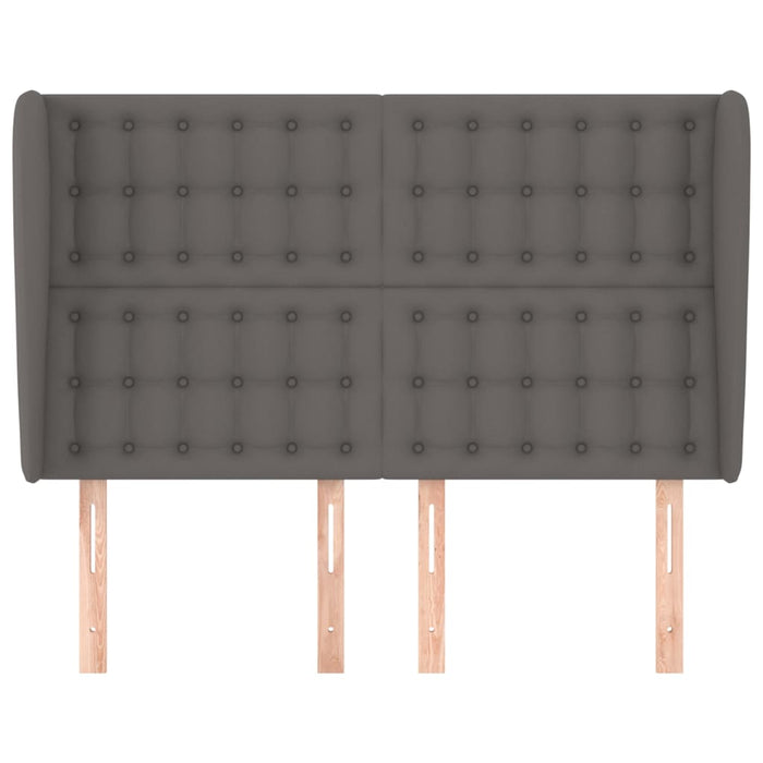 Tăblie de pat cu aripioare gri 147x23x118/128 cm piele eco WALTI