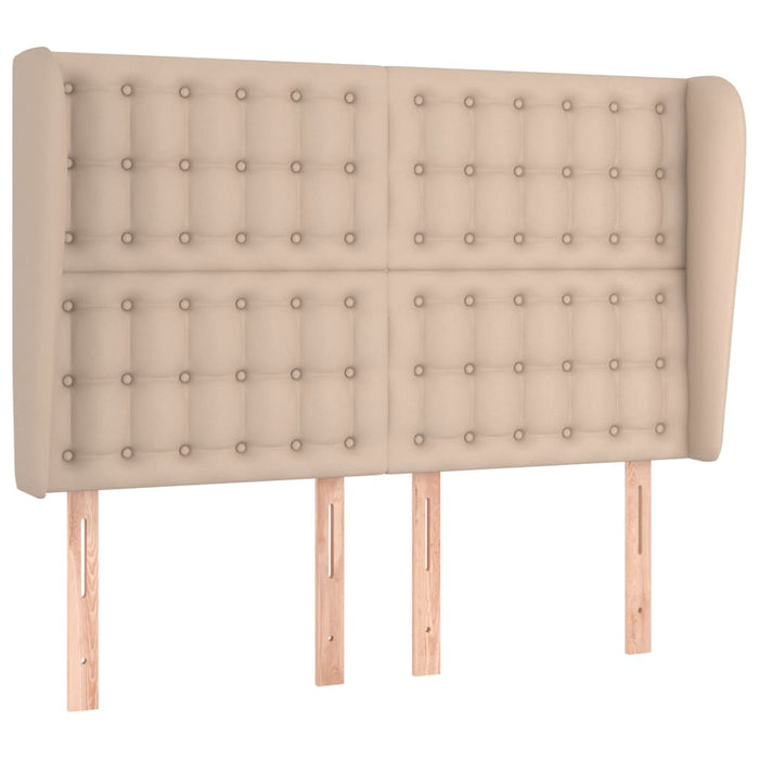 Tăblie pat cu aripioare cappuccino 147x23x118/128 cm piele eco WALTI