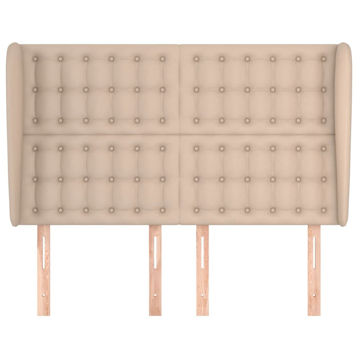 Tăblie pat cu aripioare cappuccino 147x23x118/128 cm piele eco WALTI