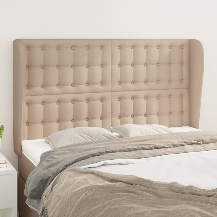 Tăblie pat cu aripioare cappuccino 147x23x118/128 cm piele eco WALTI