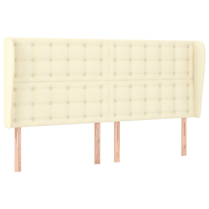 Tăblie de pat cu aripioare, crem, 163x23x118/128 cm, piele eco - WALTI WALTI