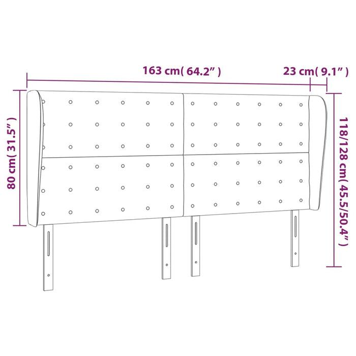 Tăblie de pat cu aripioare, crem, 163x23x118/128 cm, piele eco - WALTI WALTI