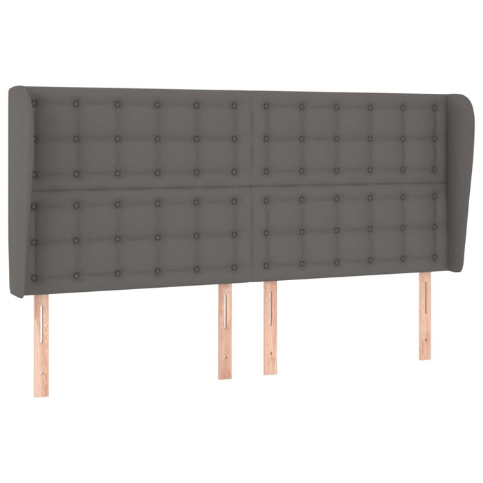 Tăblie de pat cu aripioare gri 163x23x118/128 cm piele eco WALTI