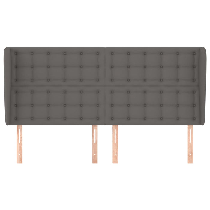 Tăblie de pat cu aripioare gri 163x23x118/128 cm piele eco WALTI