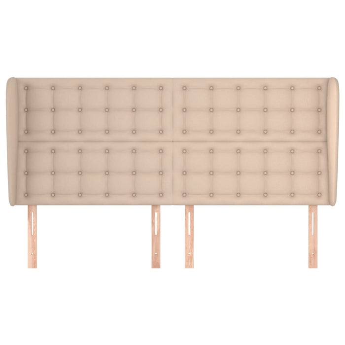 Tăblie pat cu aripioare cappuccino 163x23x118/128 cm piele eco WALTI