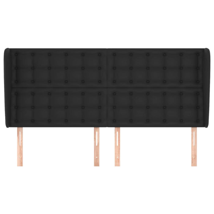 Tăblie de pat cu aripioare, negru, 183x23x118/128 cm, piele eco - WALTI WALTI