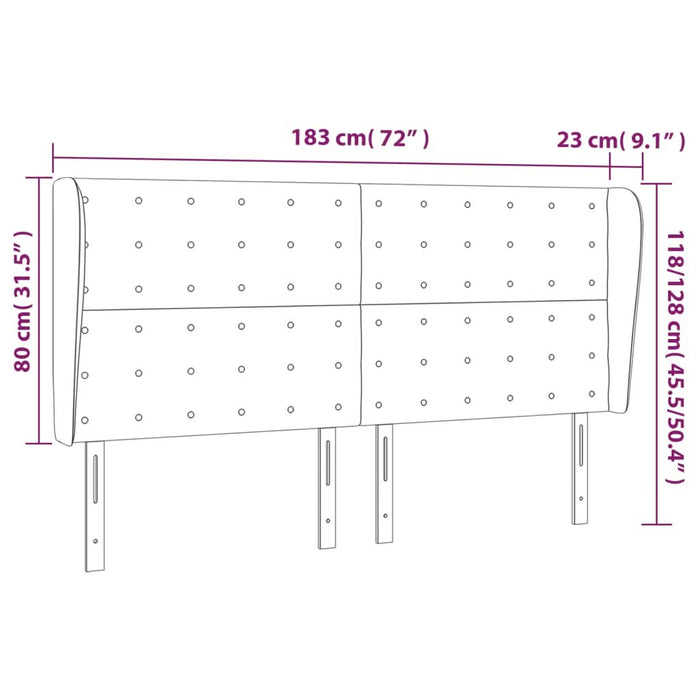 Tăblie de pat cu aripioare, negru, 183x23x118/128 cm, piele eco - WALTI WALTI