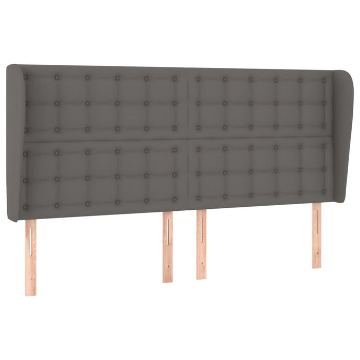 Tăblie de pat cu aripioare gri 183x23x118/128 cm piele eco - WALTI WALTI