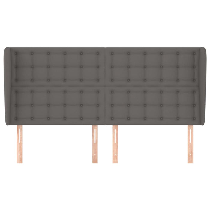 Tăblie de pat cu aripioare gri 183x23x118/128 cm piele eco - WALTI WALTI