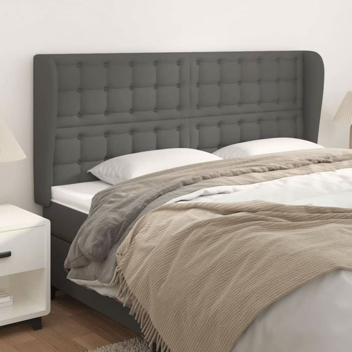 Tăblie de pat cu aripioare gri 183x23x118/128 cm piele eco - WALTI WALTI