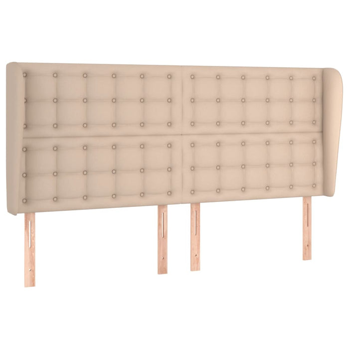 Tăblie pat cu aripioare cappuccino 183x23x118/128 cm piele eco WALTI