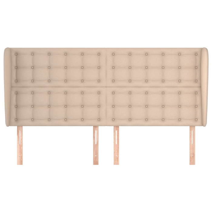 Tăblie pat cu aripioare cappuccino 183x23x118/128 cm piele eco WALTI