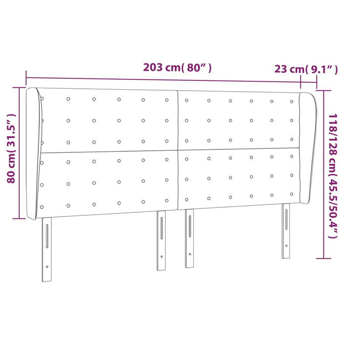 Tăblie de pat cu aripioare, crem, 203x23x118/128 cm, piele eco - WALTI WALTI