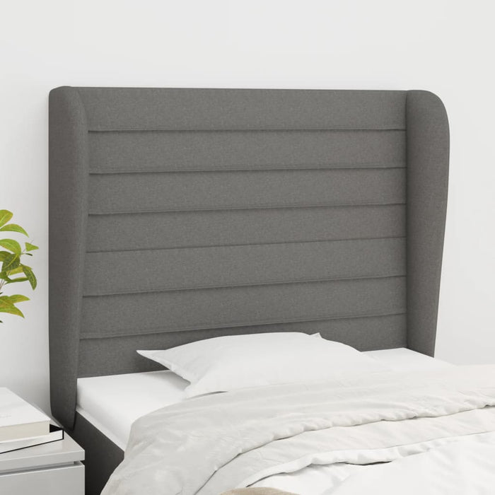 Tăblie de pat cu aripioare gri închis 83x23x118/128 cm textil - WALTI WALTI