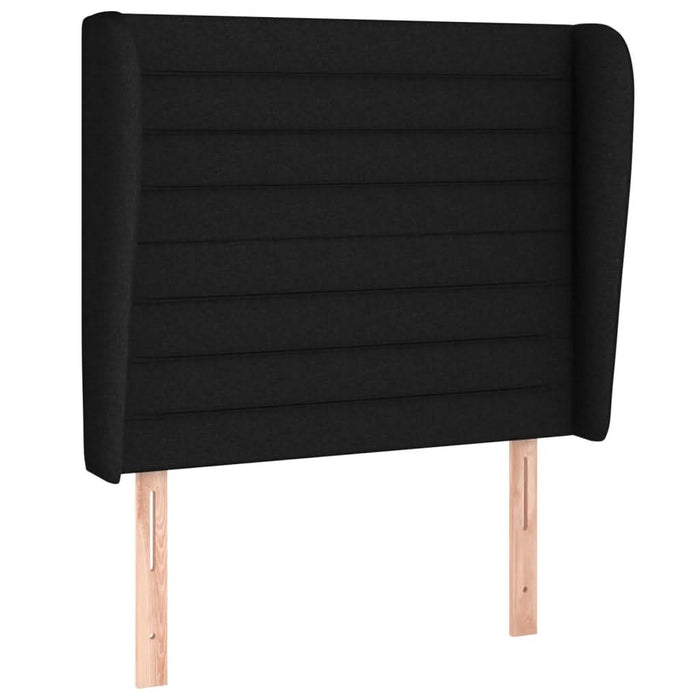 Tăblie de pat cu aripioare, negru, 83x23x118/128 cm, textil - WALTI WALTI