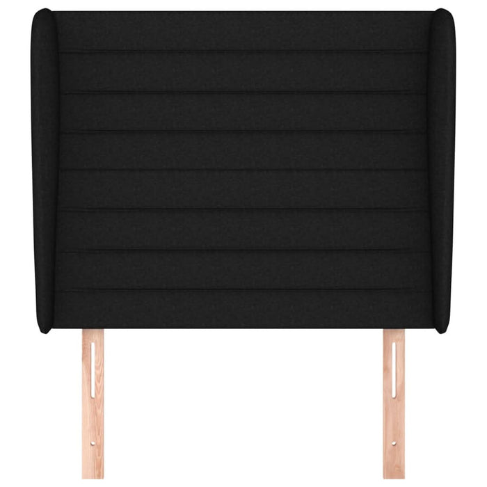 Tăblie de pat cu aripioare, negru, 83x23x118/128 cm, textil - WALTI WALTI