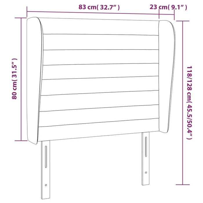 Tăblie de pat cu aripioare maro închis 83x23x118/128 cm textil - WALTI WALTI