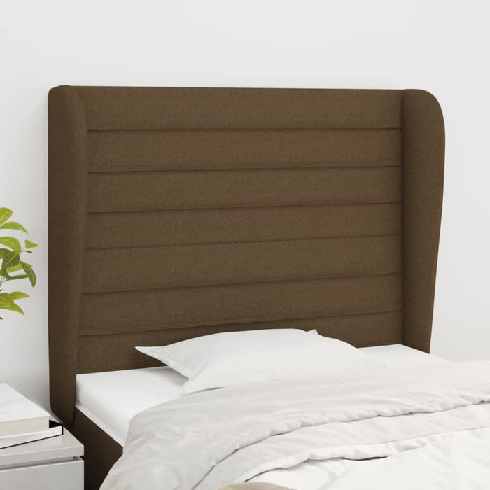 Tăblie de pat cu aripioare maro închis 83x23x118/128 cm textil - WALTI WALTI