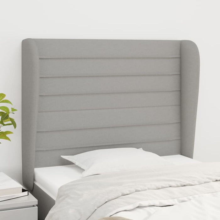 Tăblie de pat cu aripioare gri deschis 93x23x118/128 cm textil - WALTI WALTI
